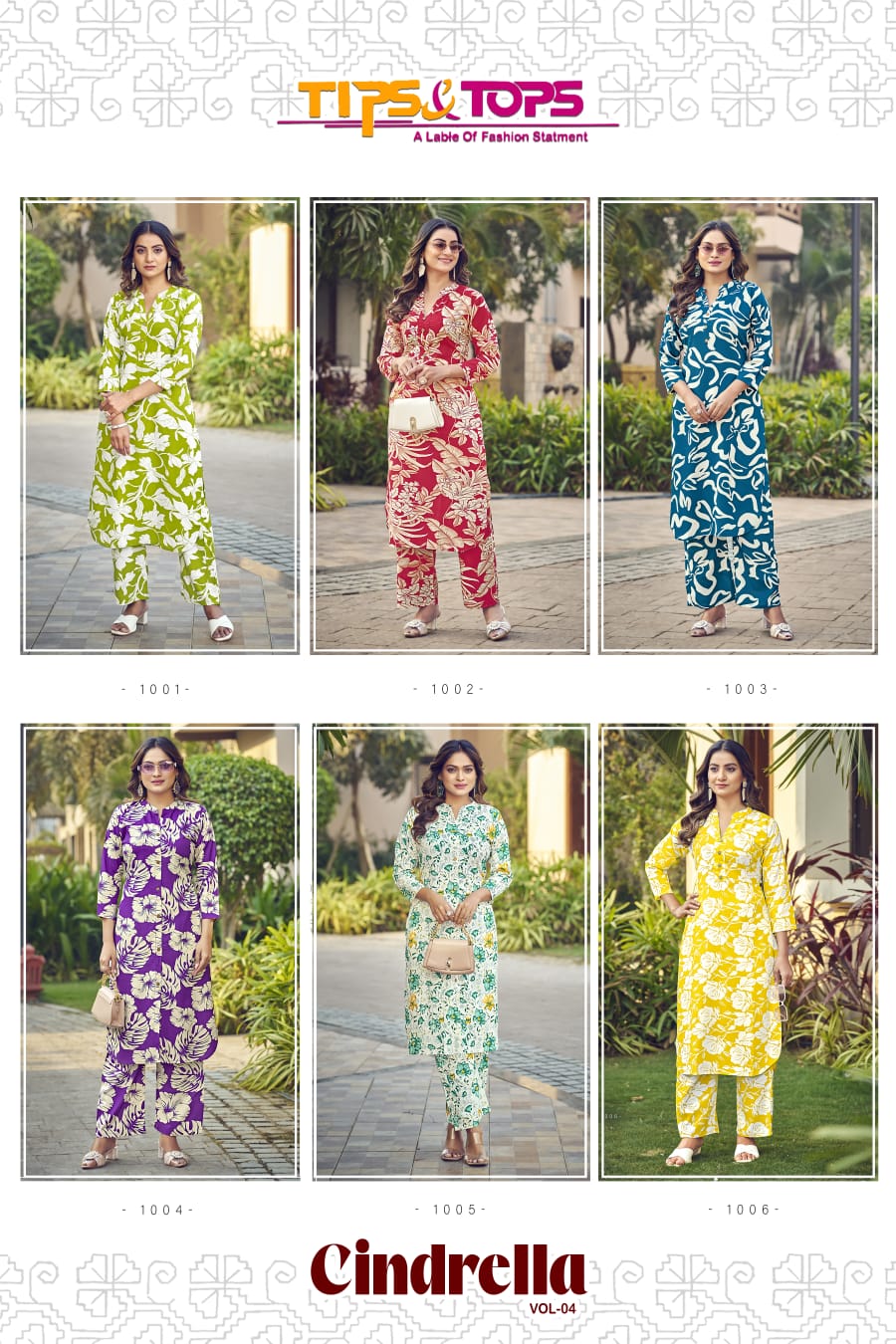 Cinderella Vol 4 By Tips And Tops Rayon Printed Cord Set Wholesale Online